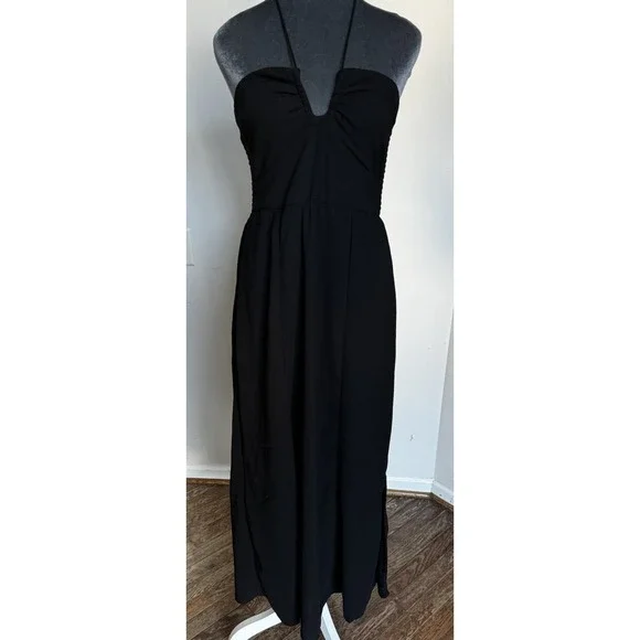 Maxi Dress M Romantic Whimsigoth Boho Dark Fairy Grunge Witchy Convertible Flowy - Picture 3 of 15